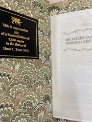 Lectures on the Principles and Practice of Surgery Cooper HC Spec Ed 1989 2 Vol