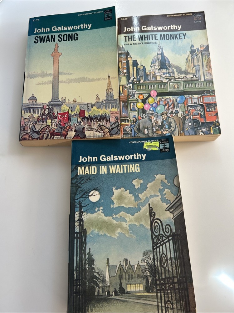 3 VTG SC 📚 John Galsworthy MAID IN WAITING~SWAN SONG 2928