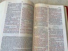 Bible NASB Open Bible 1985 Expanded Edition Red Letter Burgundy Hardcover