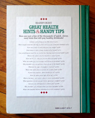 GREAT HEALTH HINTS & HANDY TIPS by READE’S DIGEST 1994 Hardcover