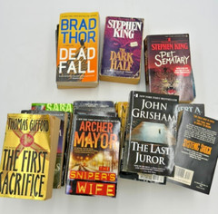 Lot of 10 Random Mystery Thriller Suspense Books – Paperback Fiction Mix