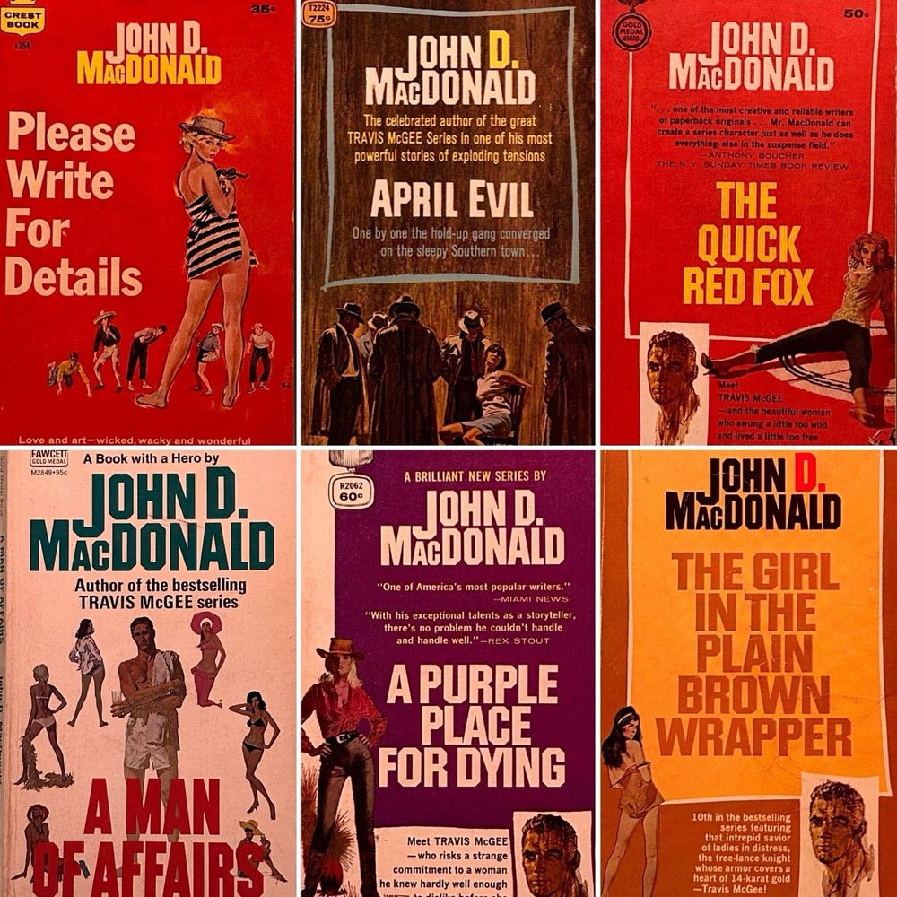 [Lot of 6] Vintage Crime Mystery Sex GGA Paperbacks 50s 60s JOHN D MACDONALD