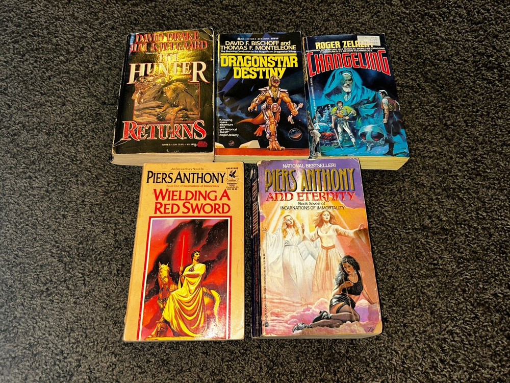 Lot of 5 Books Science Fiction Fantasy Mixed Titles PB Piers Anthony Vtg 80s 90s