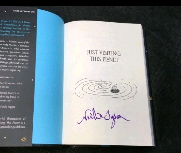 SIGNED Just Visiting This Planet Neil DeGrasse Tyson Autograph 2025 Hardcover
