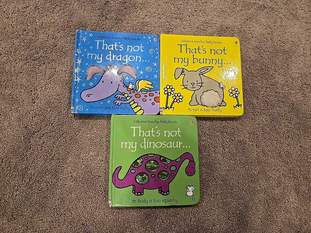Kids Board Book Usborne Touchy Feely Lot Of 3 – Thats Not My Dragon, Bunny, Dino
