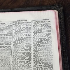 Vintage 1945 Holy Bible KJV Red Letter Concordance World Publishing Family