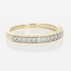 .20ctw Diamond Pavé Milgrain Scroll Wedding Band Ring 14k Yellow Gold Size 5