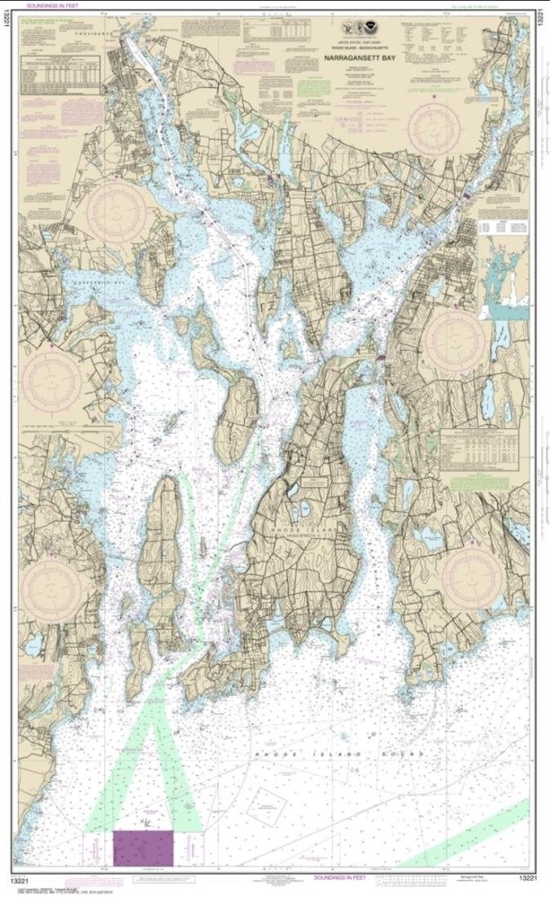 NOAA Chart 13221-Narragansett Bay – Water-Resistant – by East Vie