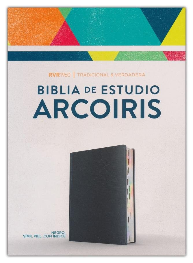 Biblia RVR 1960 de Estudio Arco Iris Multicolor Piel Imitación Ne
