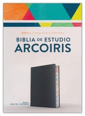 Biblia RVR 1960 de Estudio Arco Iris Multicolor Piel Imitación Ne