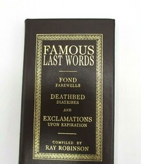 Famous Last Words Ray Robinson Book Luxury Leather Bound Hardcover Orvis