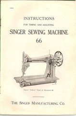 SINGER 66 TIMING & ADJUSTING MANUAL – WIRE-LOCK BIND – TOUGH JACKET – FULL COLOR