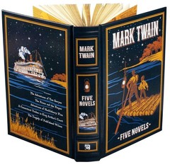 MARK TWAIN 5 Novels: Tom Sawyer, Huckleberry Finn +3 Leather Bound Collectible