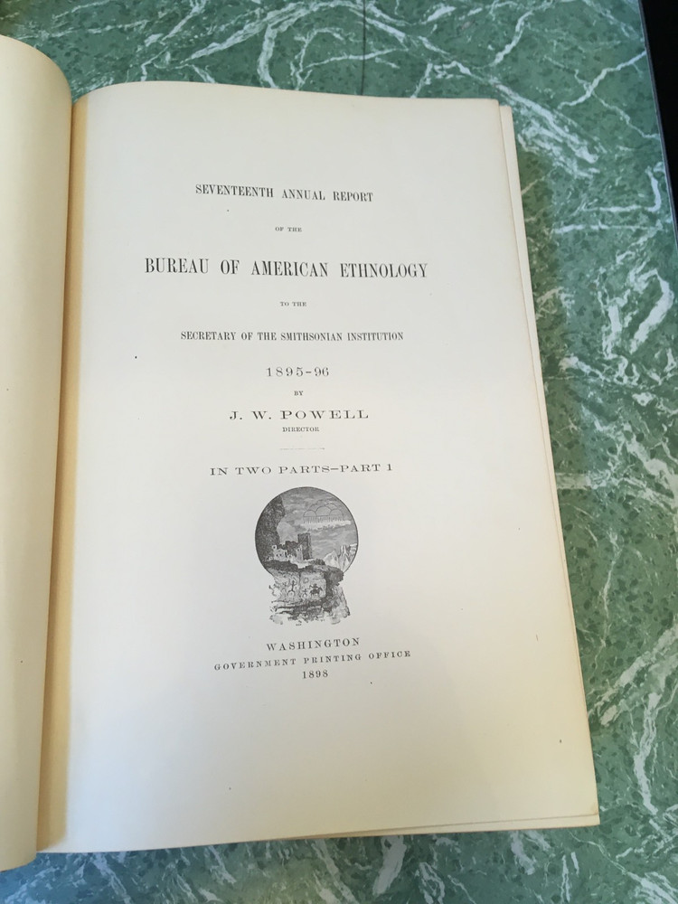 BUREAU OF AMERICAN ETHNOLOGY 17th Annual Report Part 1 1895-96 HB Smithsonian