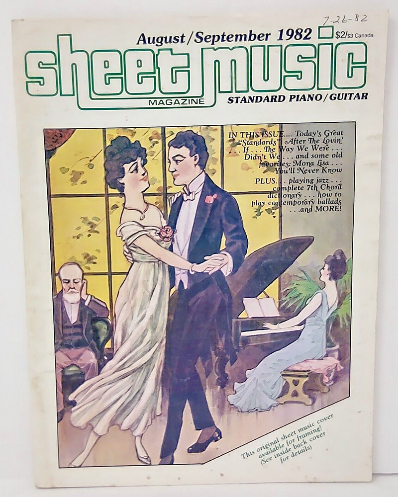 Sheet Music Magazine Standard Piano Guitar Back Issue August September 1982