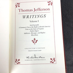 Thomas Jefferson Writings EASTON PRESS I & II Volumes 1 & 2 Red Leather Bound HC