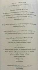 CORMAC McCARTHY, THE ROAD, 1ST ED, 2006, HCDJ