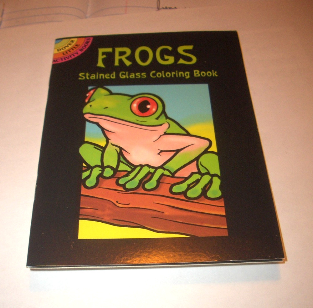 Frogs Mini Stained Glass Coloring Book (Dover Little Activity Books)-Brand New