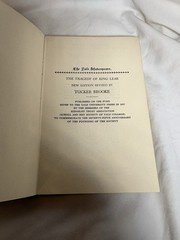 Yale Shakespeare King Lear (1917) Facsimile Hardcover Yale University Press