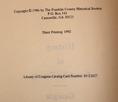 HISTORY OF FRANKLIN COUNTY, GEORGIA (1986 HB) 860 pgs Genealogy, Cemeteries