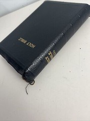 Bible KJV Zip Leather Original Tongues Antique VTG American Society