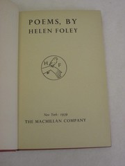 Helen Foley POEMS The Macmillan Company 1939 HC/DJ