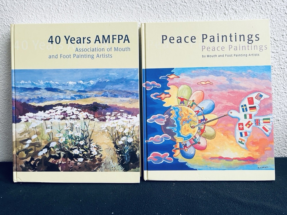 40 YEARS AMFPA and PEACE PAINTINGS by Mouth and Foot Painting Artists 2 HC