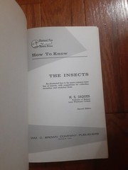 How To Know The Insects, By H.E. Jaques, Hardcover, Pictured Key Nature Series