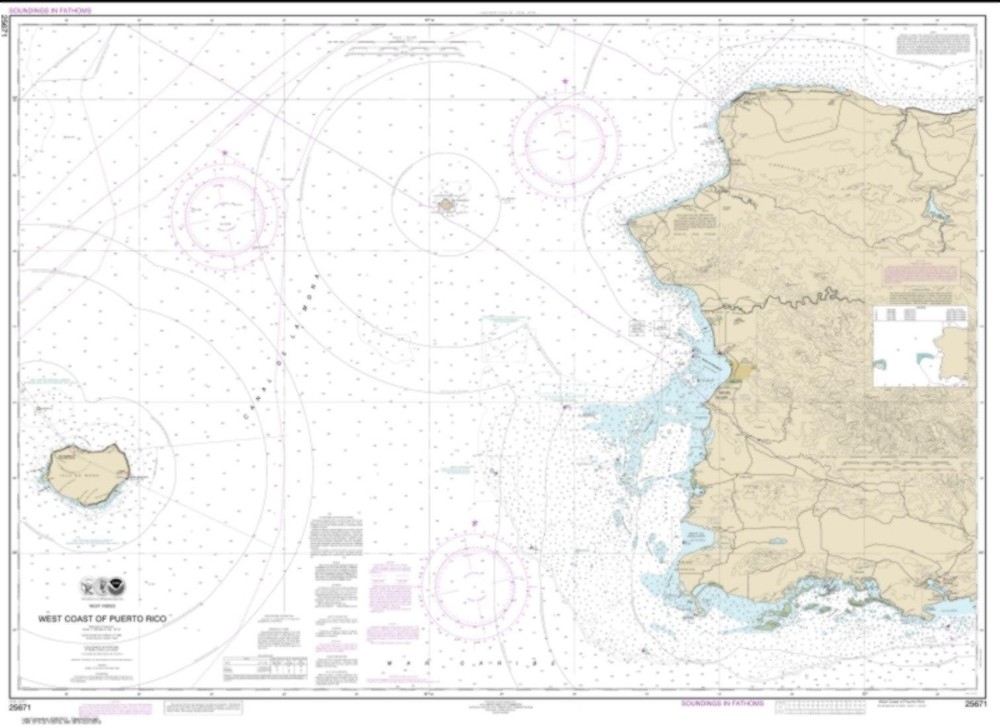 NOAA Chart 25671-West Coast of Puerto Rico – Water-Resistant – by
