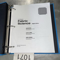 J.J. PIZZUTO’S FABRIC SCIENCE, 8TH Ed. Binderr Joseph Pizzuto & Arthur Price