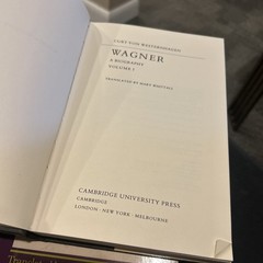 Wagner, by Curt von Westernhagen (Two Volumes)