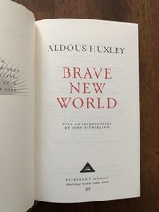 Brave New World by Aldous Huxley HC/DJ Everyman’s Library 2013
