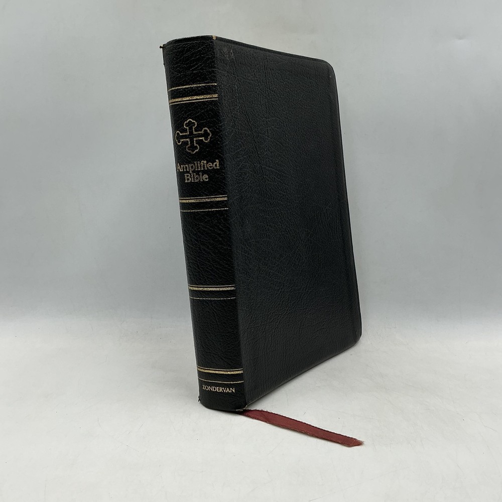 THE AMPLIFIED BIBLE EXPANDED EDITION ZONDERVAN BLACK BONDED LEATHER 1987 Indexed