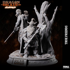 Flint & Tanis DRAGONLANCE diorama @ 15cm High resin 3d printed Dwarf Half Elf