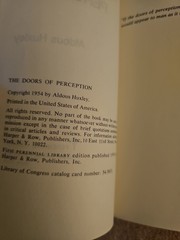 Aldous Huxley Doors of Perception 1970 Perennial Psychedelic Pat Steir Cover