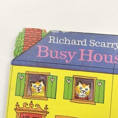 Vintage 1981 Richard Scarry’s Busy Houses RARE Shaped Board Book Spiral Bound