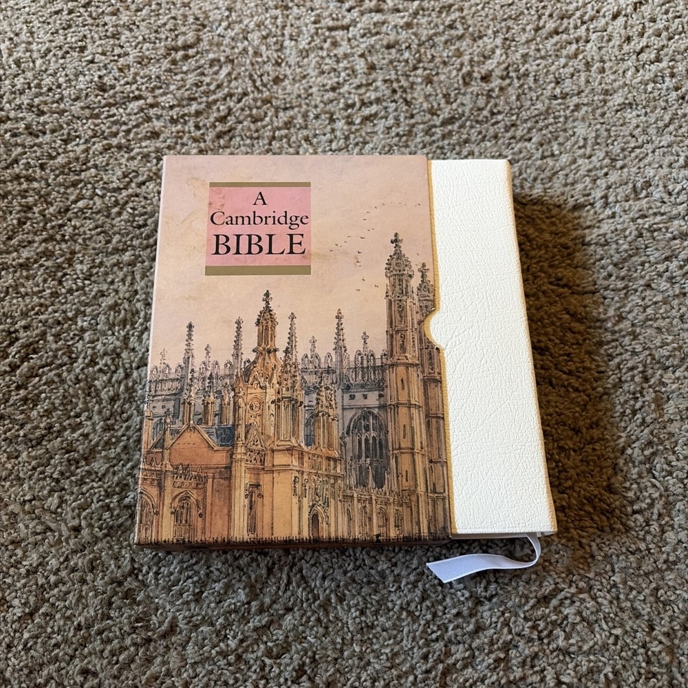 Cambridge Bible KJV White French Morocco Bonded Leather Slipcase Brevier Text