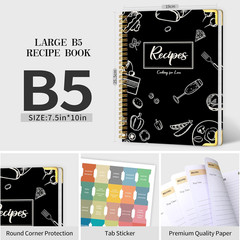 Recipe Book to Write in Your Own Recipes – Blank Recipe Book Cookbook, Hardcover