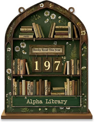 Books I’Ve Read This Year Counter – Wooden Reading Tracker Sign for Bookshelf De