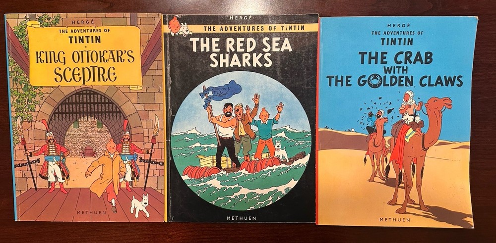 Lot of 3 The Adventures of Tintin by Herge Paperback Graphic Novels PB 1972
