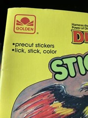 Unused VINTAGE 80s 1988 Golden STICKER FUN Coloring Book-DINO RIDERS #95