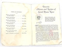 Favorite Menus & Recies of Six Famous Cooks Book 1928 61 Pages