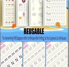4Pc Groove Books for Kids,Magic Practice,Reusable Handwriting Workbook Kids 3+