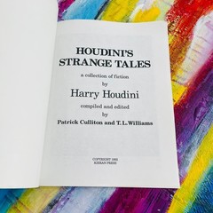 Houdini’s Strange Tales Harry Houdini 1992 First Collection Magic Fiction Kieran