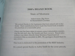 2000’s Brand Book State Of Montana Yellowstone Big Horn Musselshell
