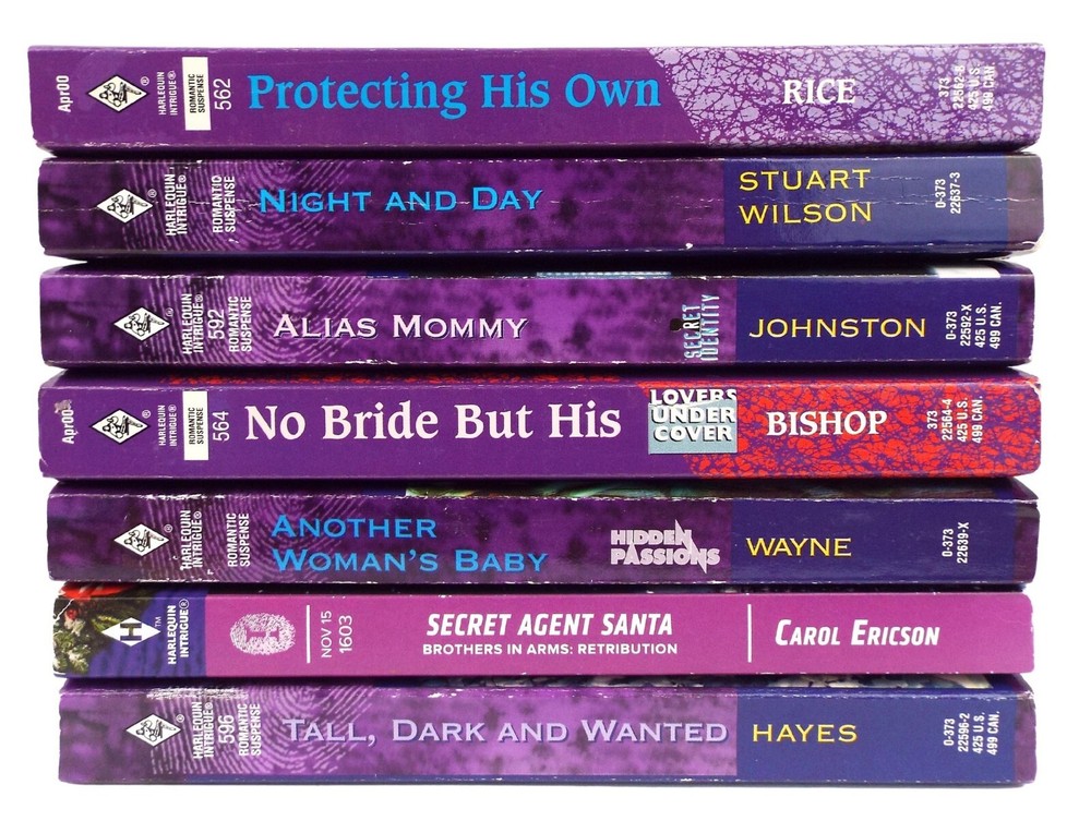 7 Harlequin Intrigue Paperback Books ~ Romance Suspense ~Secret Agent Santa