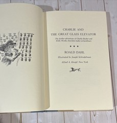 Charlie And The Great Glass Elevator By Roald Dahl – 1972 HCDJ Fifth Printing