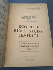 Scofield Bible Study Leaflets Leaders Book Series A, B, C, D, 1935