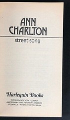 Street Song book by Ann Charlton Highly Rated Romance Harlequin Presents #1008
