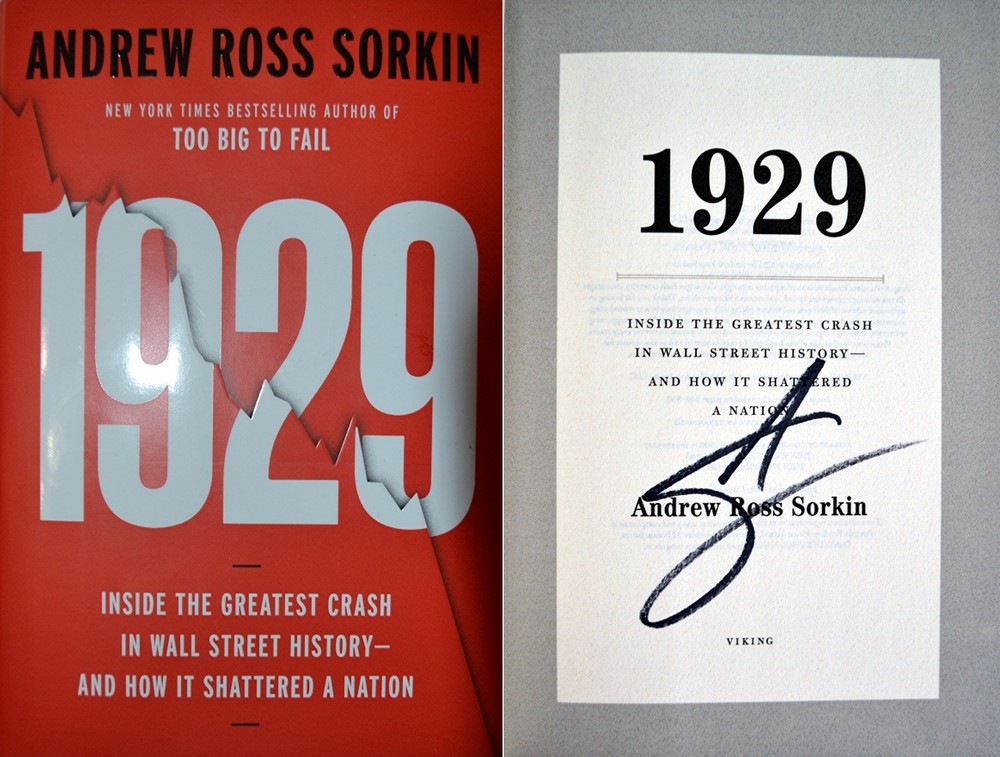 Andrew Ross Sorkin~PERSONALLY SIGNED~1929~1st/1st~NOT TIPPED-IN!